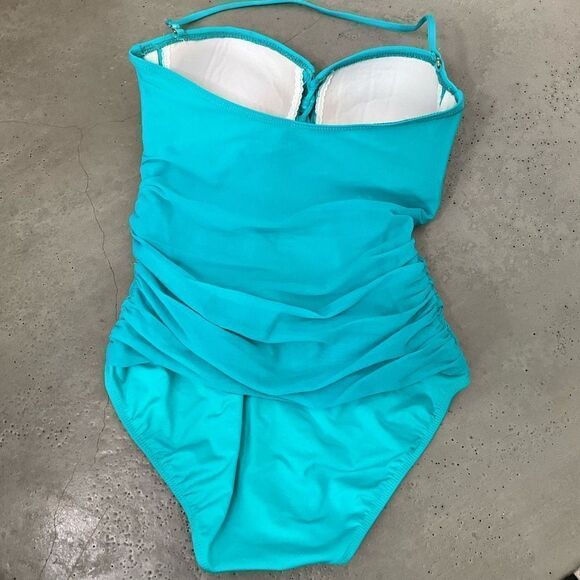 Ralph Lauren Shirred Bandeau Swimsuit - Picture 2 of 6